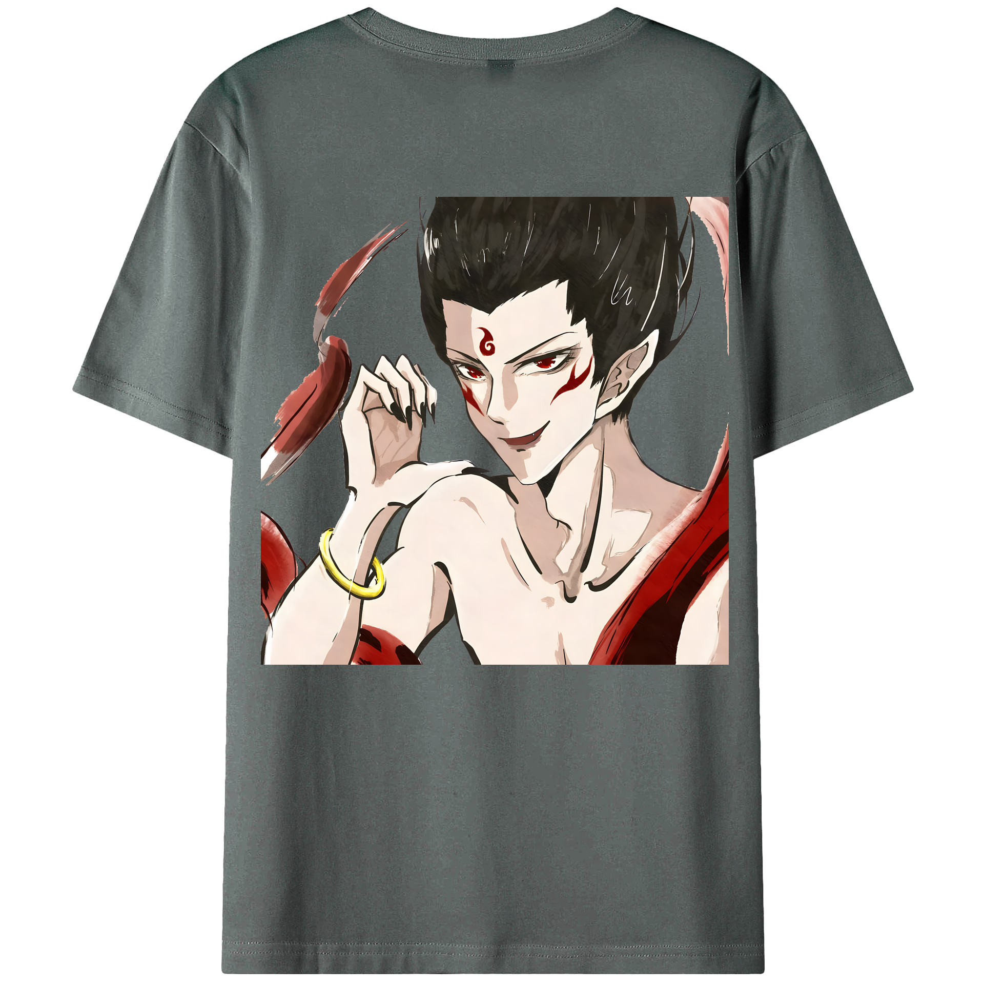 （画像用） Ne Zha 2 ナタ 魔童の大暴れ 綿100％ メンズ半袖Tシャツ（バックプリント） 通気性